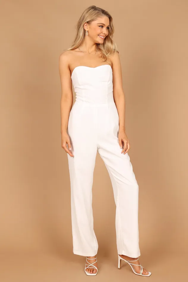 Jumpsuits and Playsuits Women petalandpup Nadia Strapless Jumpsuit 8211 White White