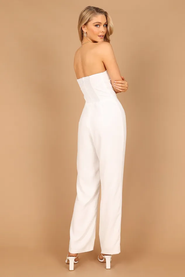 Jumpsuits and Playsuits Women petalandpup Nadia Strapless Jumpsuit 8211 White White