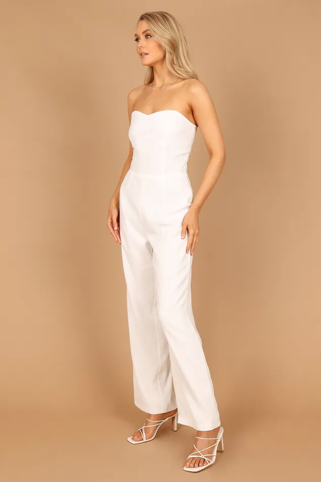 Jumpsuits and Playsuits Women petalandpup Nadia Strapless Jumpsuit 8211 White White