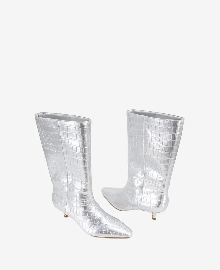 Kenneth Cole Boots and Booties Women Meryl Leather Metallic Croco Bootie Metallic Kenneth Cole Boots and Booties Women Meryl Leather Metallic Croco Bootie Metallic