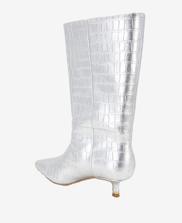 Kenneth Cole Boots and Booties Women Meryl Leather Metallic Croco Bootie Metallic Kenneth Cole Boots and Booties Women Meryl Leather Metallic Croco Bootie Metallic