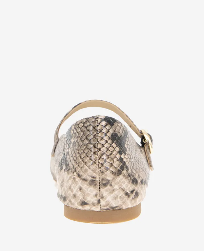 Kenneth Cole Flats and Loafers Women Jasper Snakeskin Leather Ballet Flat Beige Kenneth Cole Flats and Loafers Women Jasper Snakeskin Leather Ballet Flat Beige