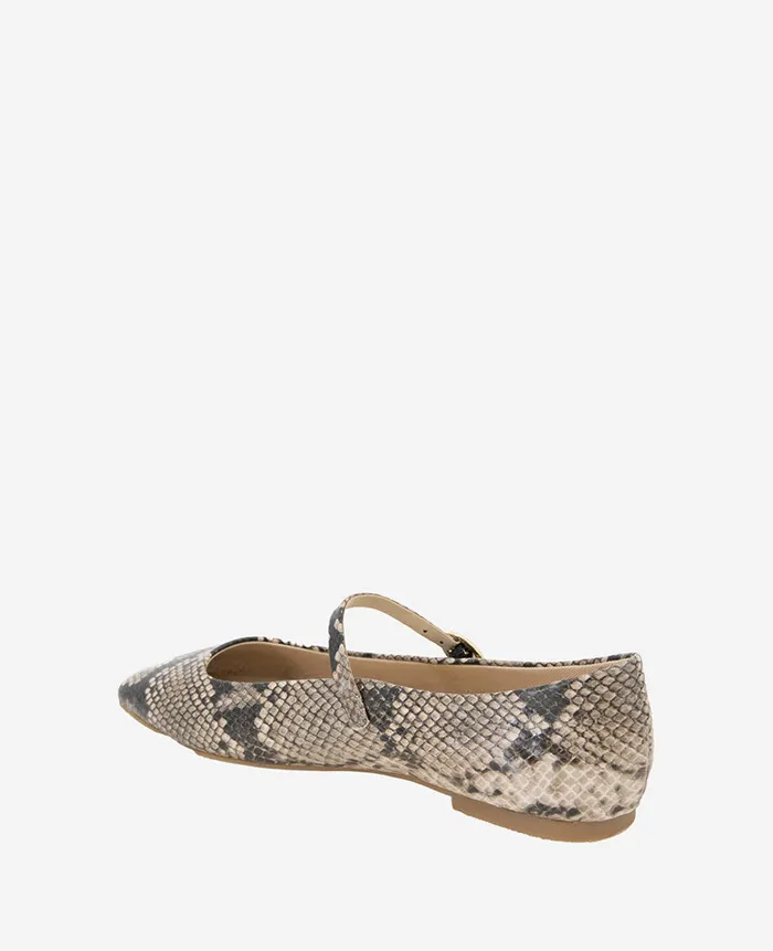 Kenneth Cole Flats and Loafers Women Jasper Snakeskin Leather Ballet Flat Beige Kenneth Cole Flats and Loafers Women Jasper Snakeskin Leather Ballet Flat Beige