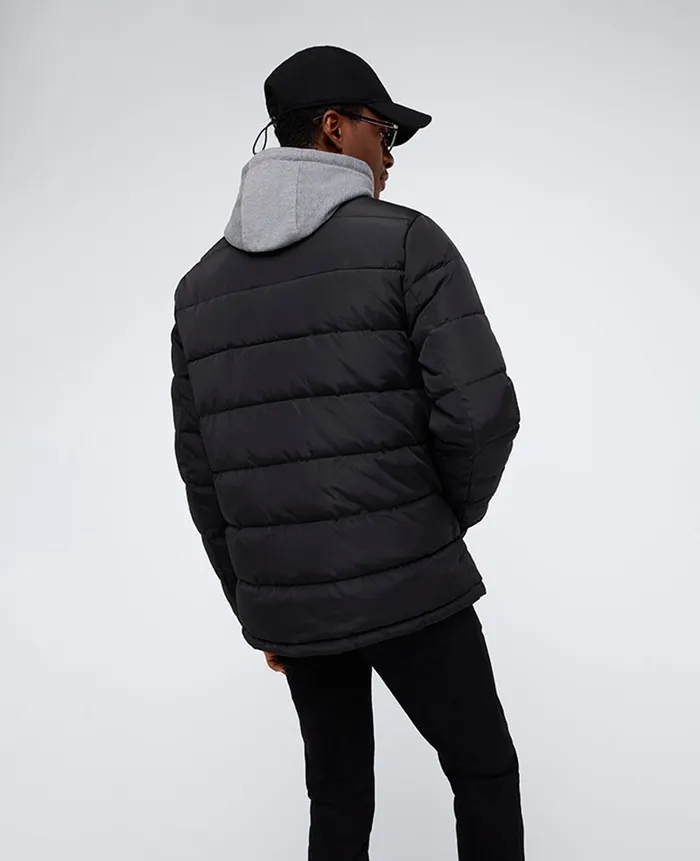 Kenneth Cole Jackets and Outerwear Men Puffer With Attached Jersey Hood Black Kenneth Cole Jackets and Outerwear Men Puffer With Attached Jersey Hood Black