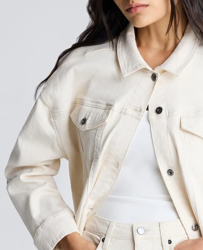 Kenneth Cole Matching Sets Women Oversized Denim Trucker Jacket Grey Kenneth Cole Matching Sets Women Oversized Denim Trucker Jacket Grey