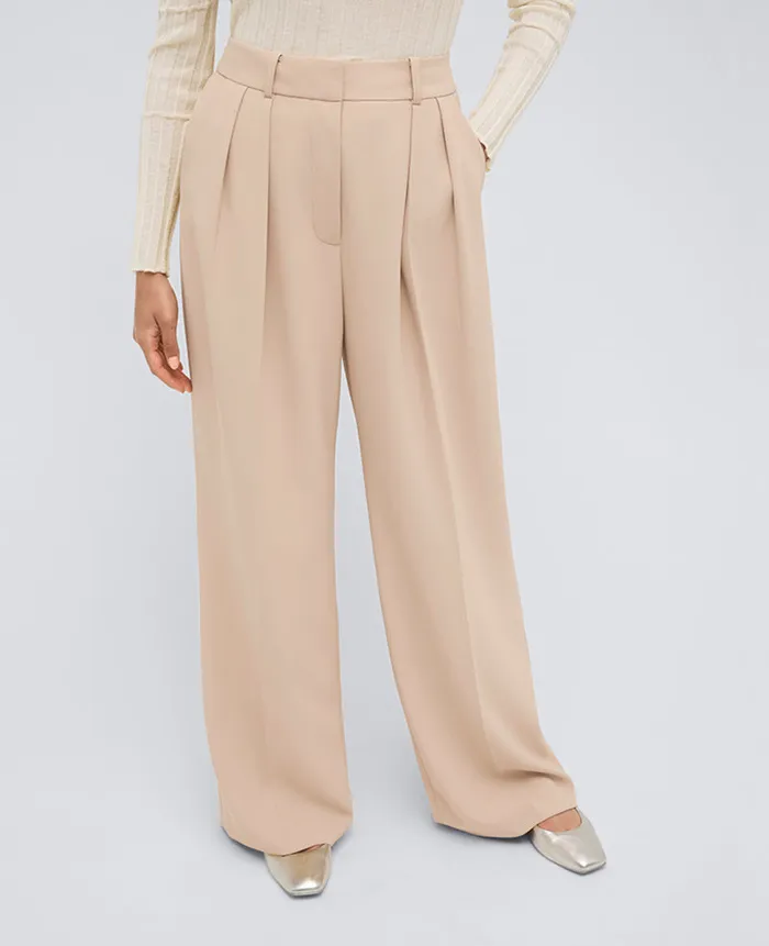 Kenneth Cole Matching Sets Women Twill High Rise Wide Leg Trouser Blue