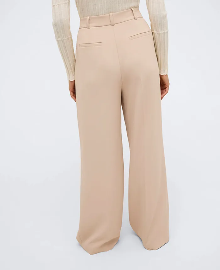 Kenneth Cole Matching Sets Women Twill High Rise Wide Leg Trouser Blue