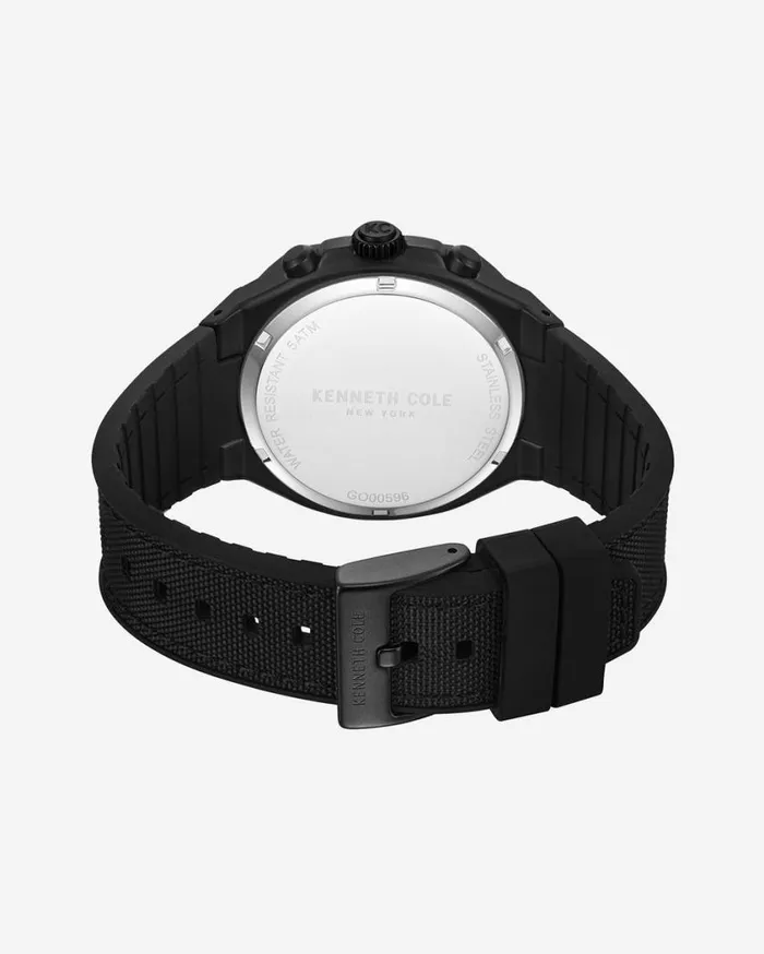 Kenneth Cole Mens Men Kenneth Cole Chronograph Classic Strap Watch Black