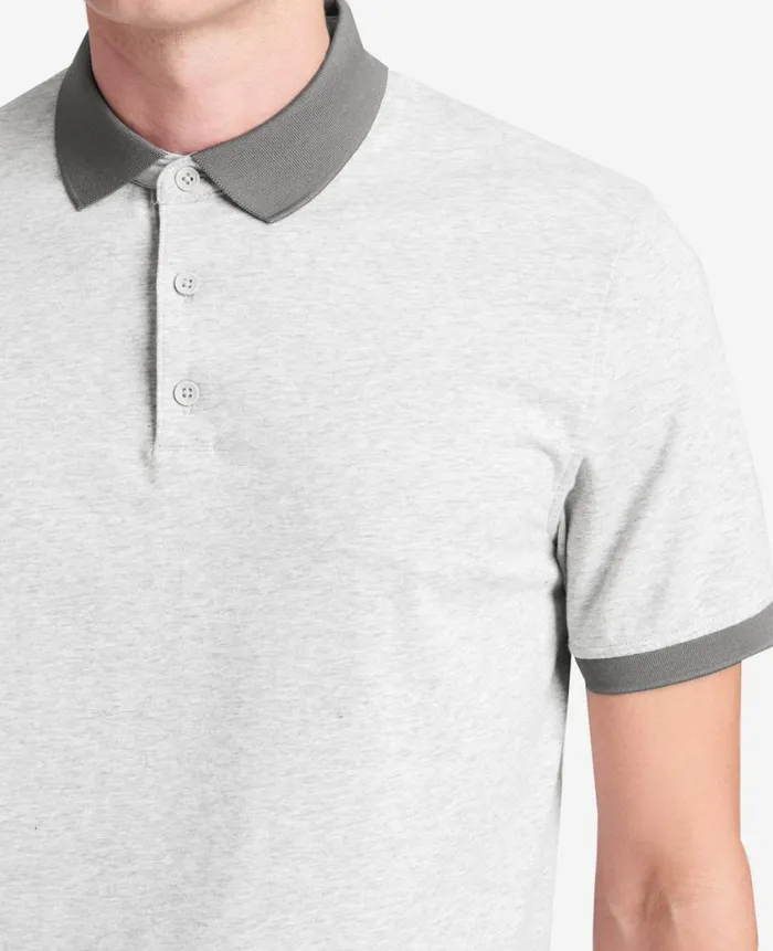Kenneth Cole Polos and TShirts Men Colorblock Collar Solid Short Sleeve Polo Grey Kenneth Cole Polos and TShirts Men Colorblock Collar Solid Short Sleeve Polo Grey