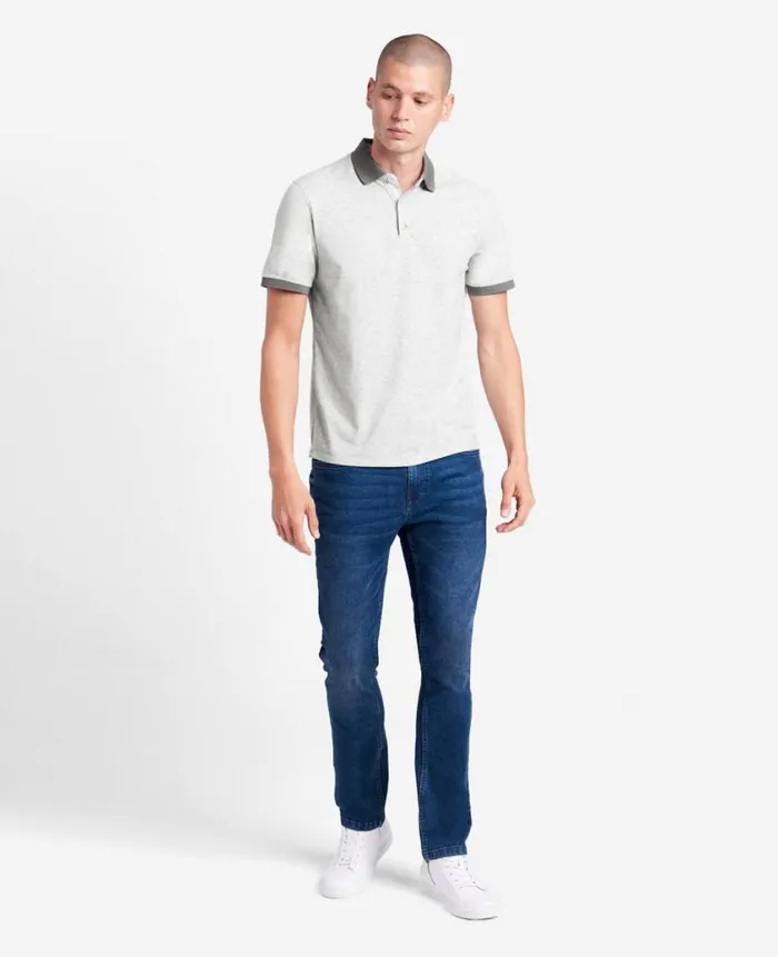 Kenneth Cole Polos and TShirts Men Colorblock Collar Solid Short Sleeve Polo Grey Kenneth Cole Polos and TShirts Men Colorblock Collar Solid Short Sleeve Polo Grey