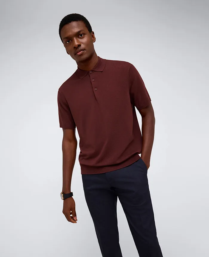 Kenneth Cole Polos and TShirts Men Short Sleeve Polo Sweater Red