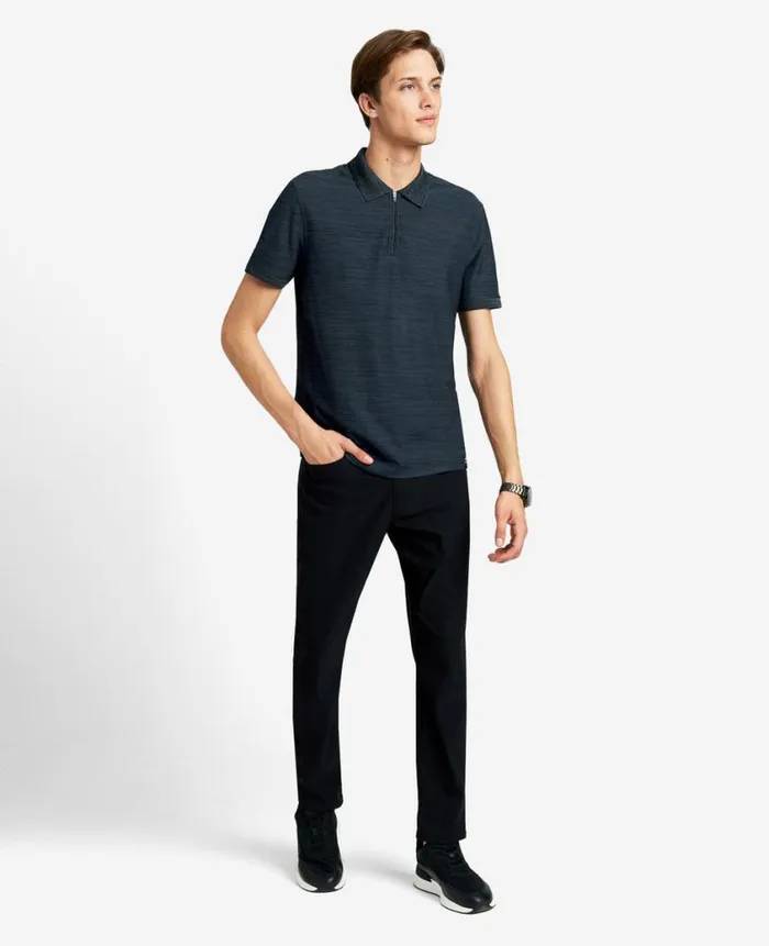 Kenneth Cole Polos and TShirts Men The Zipup Knit Polo Blue
