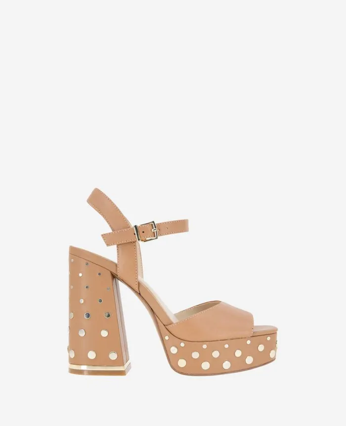 Kenneth Cole Pumps and Heels Women Dolly Stud Ankle Strap Platform Heeled Sandal Tan