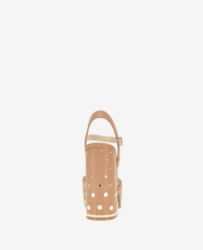 Kenneth Cole Pumps and Heels Women Dolly Stud Ankle Strap Platform Heeled Sandal Tan
