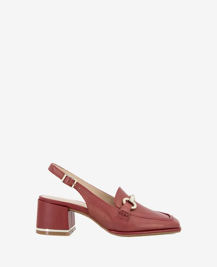 Kenneth Cole Pumps and Heels Women Elina Leather Slingback Loafer Red