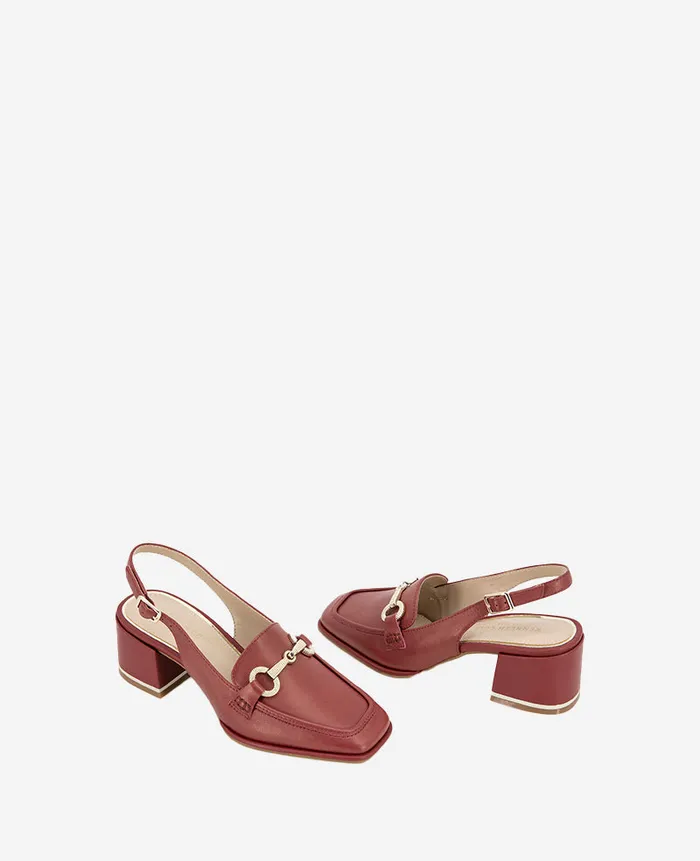 Kenneth Cole Pumps and Heels Women Elina Leather Slingback Loafer Red