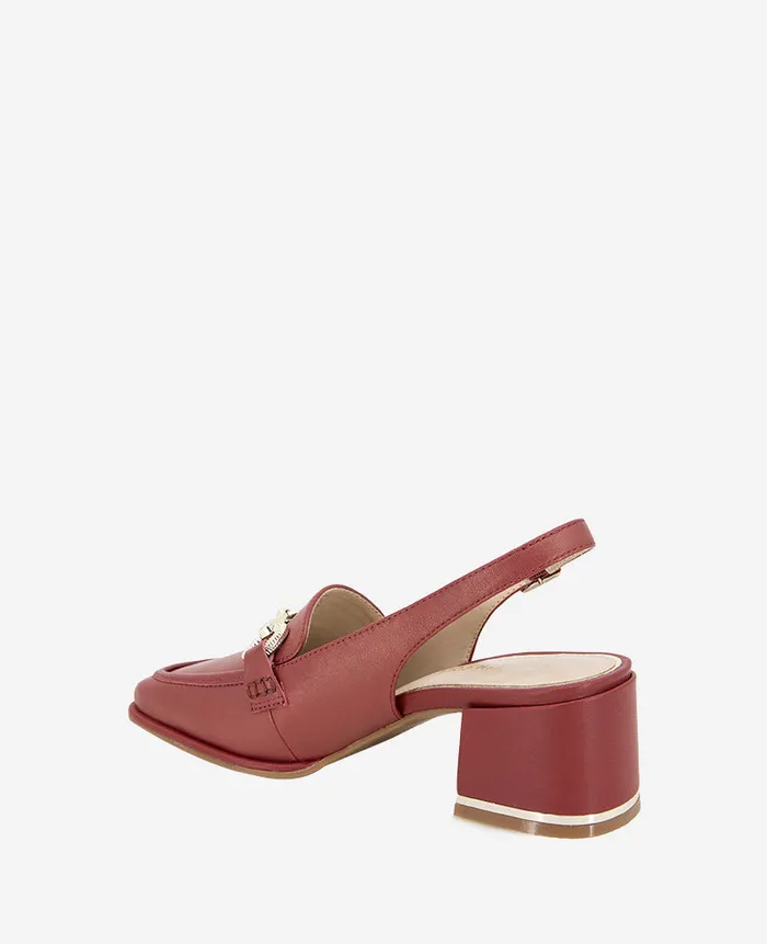 Kenneth Cole Pumps and Heels Women Elina Leather Slingback Loafer Red