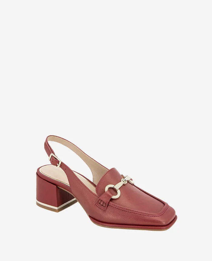 Kenneth Cole Pumps and Heels Women Elina Leather Slingback Loafer Red