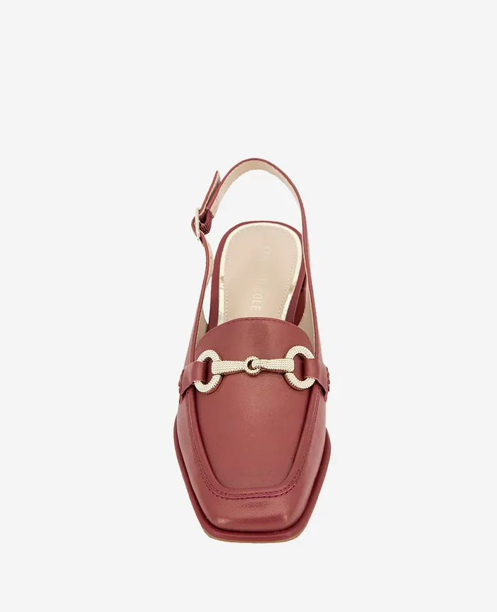 Kenneth Cole Pumps and Heels Women Elina Leather Slingback Loafer Red