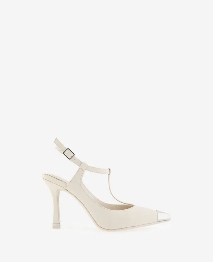 Kenneth Cole Pumps and Heels Women Romi TStrap Leather Slingback Heel White