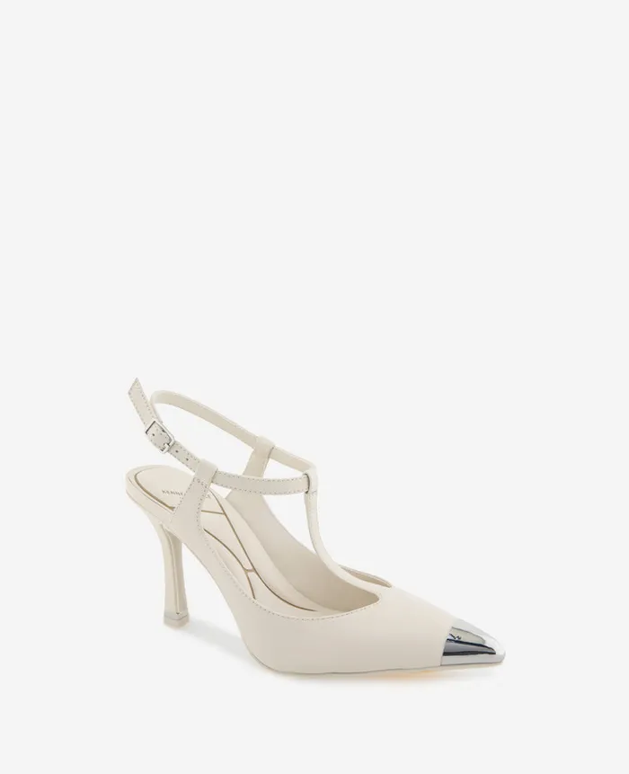 Kenneth Cole Pumps and Heels Women Romi TStrap Leather Slingback Heel White