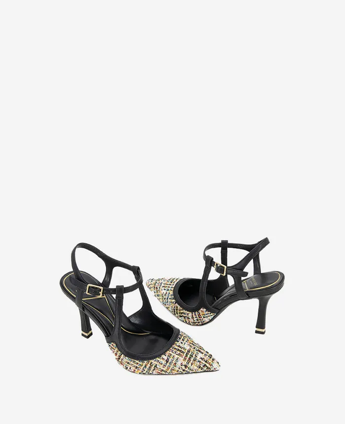 Kenneth Cole Pumps and Heels Women Romi Tweed Ankle Slingback Heel Metallic Kenneth Cole Pumps and Heels Women Romi Tweed Ankle Slingback Heel Metallic