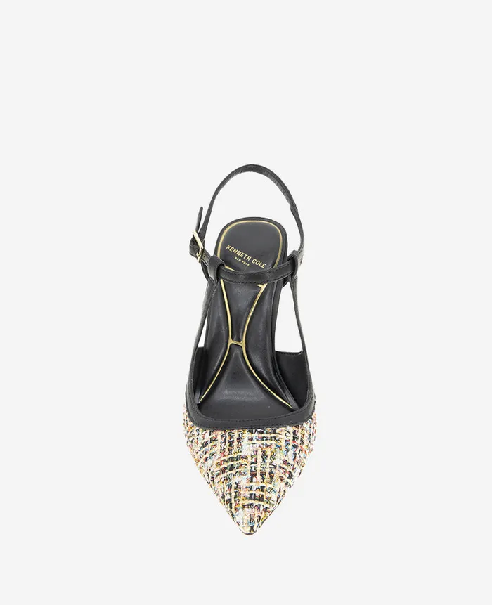 Kenneth Cole Pumps and Heels Women Romi Tweed Ankle Slingback Heel Metallic Kenneth Cole Pumps and Heels Women Romi Tweed Ankle Slingback Heel Metallic