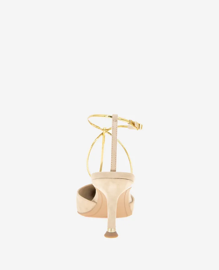 Kenneth Cole Pumps and Heels Women Umi TStrap Suede Heel Beige