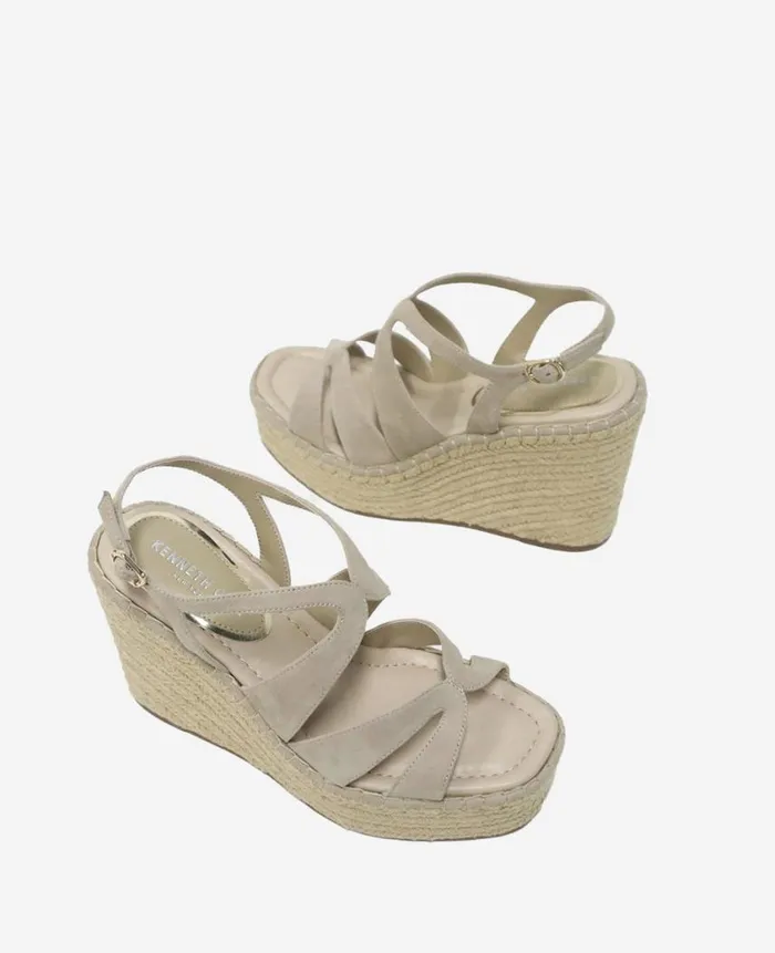 Kenneth Cole Sandals and Wedges Women Solace Platform Espadrille Wedge Sandal Beige