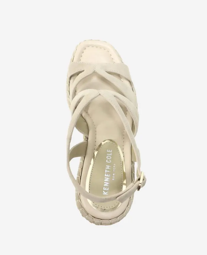 Kenneth Cole Sandals and Wedges Women Solace Platform Espadrille Wedge Sandal Beige