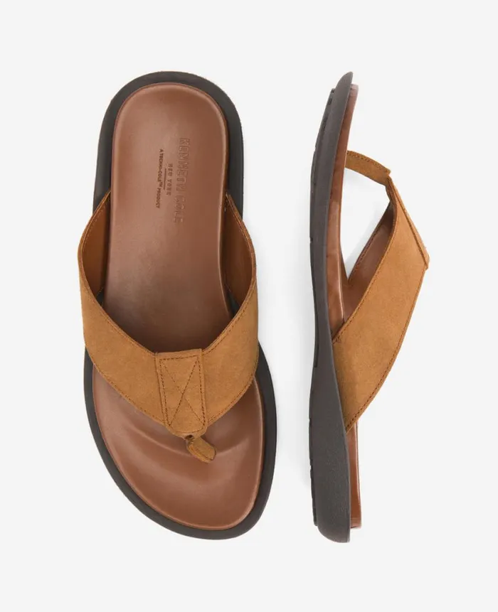 Kenneth Cole Sandals Men Sand Leather Thong Sandal Brown Kenneth Cole Sandals Men Sand Leather Thong Sandal Brown