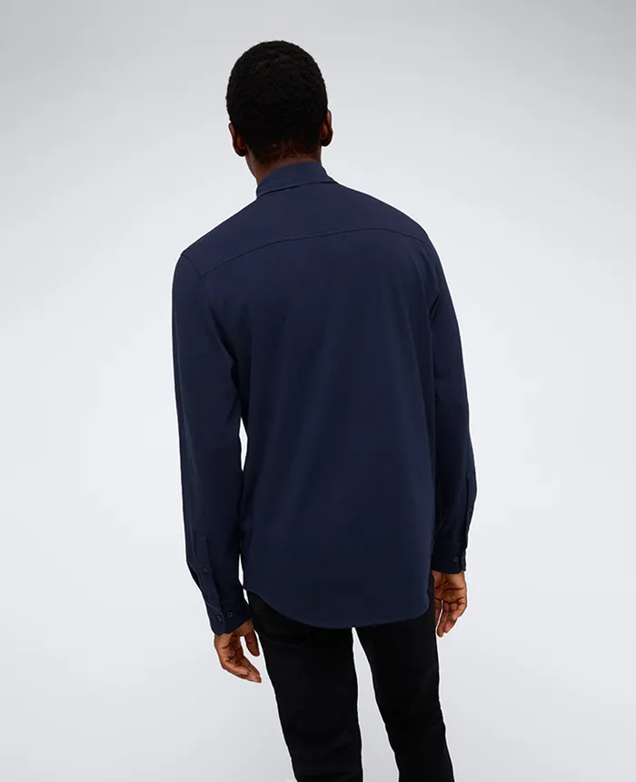 Kenneth Cole Shirts Men Long Sleeve Button Down Stretch Shirt With Pocket Blue Kenneth Cole Shirts Men Long Sleeve Button Down Stretch Shirt With Pocket Blue
