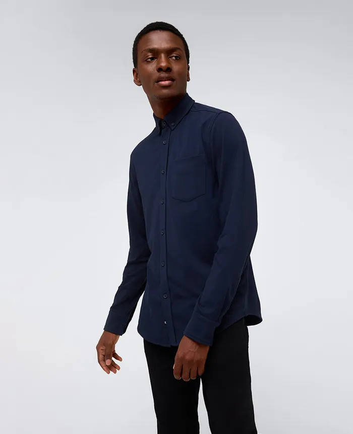 Kenneth Cole Shirts Men Long Sleeve Button Down Stretch Shirt With Pocket Blue Kenneth Cole Shirts Men Long Sleeve Button Down Stretch Shirt With Pocket Blue