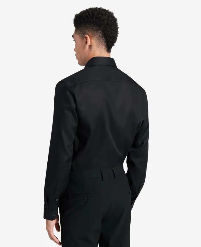 Kenneth Cole Shirts Men SlimFit ButtonDown Stretch Dress Shirt With TEK FIT Black Kenneth Cole Shirts Men SlimFit ButtonDown Stretch Dress Shirt With TEK FIT Black