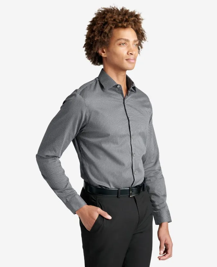 Kenneth Cole Shirts Men Slim Fit Kenneth Cole Natural Stretch Dress Shirt Black
