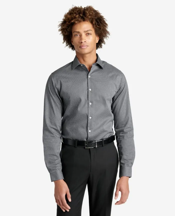 Kenneth Cole Shirts Men Slim Fit Kenneth Cole Natural Stretch Dress Shirt Black