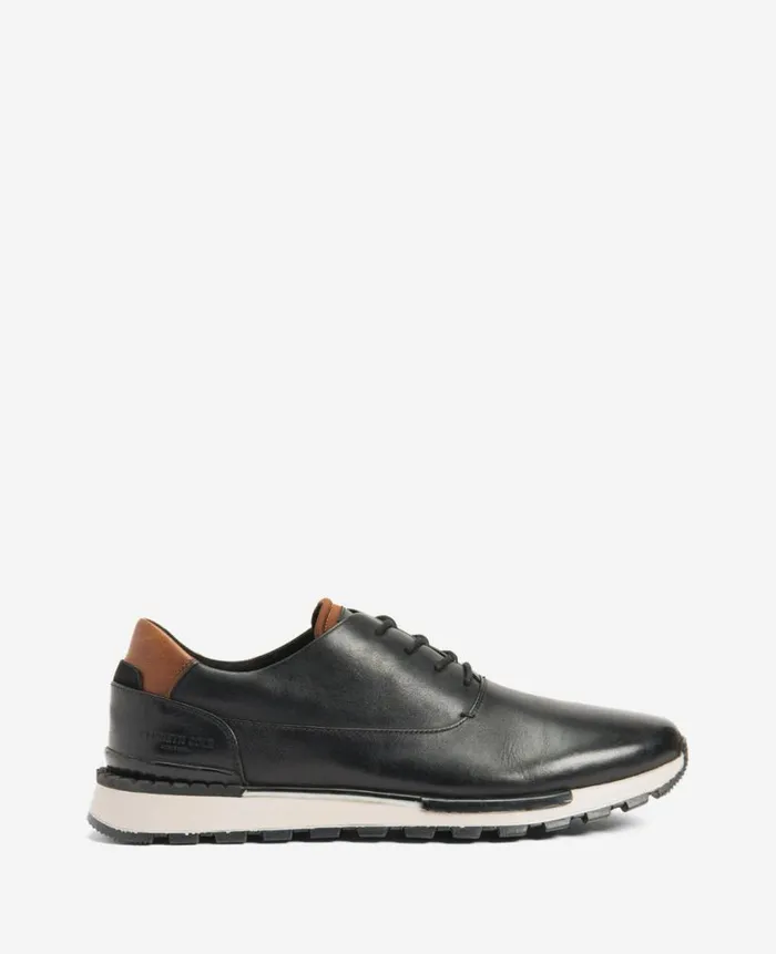 Kenneth Cole Sneakers Men Kev Leather LaceUp With TECHNICOLE Black