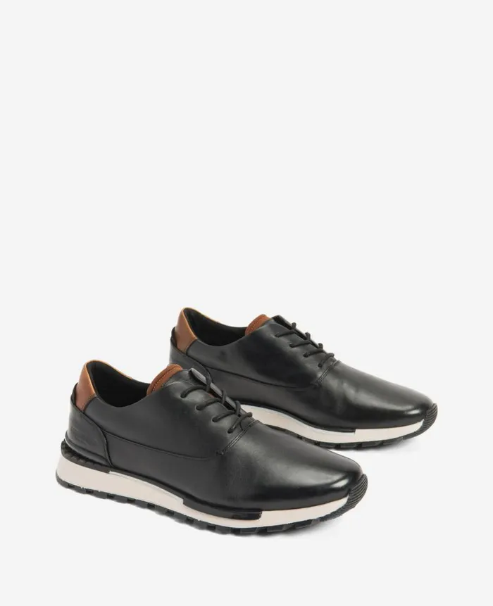 Kenneth Cole Sneakers Men Kev Leather LaceUp With TECHNICOLE Black