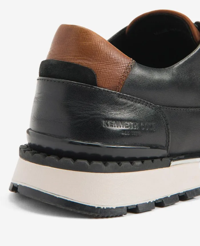 Kenneth Cole Sneakers Men Kev Leather LaceUp With TECHNICOLE Black