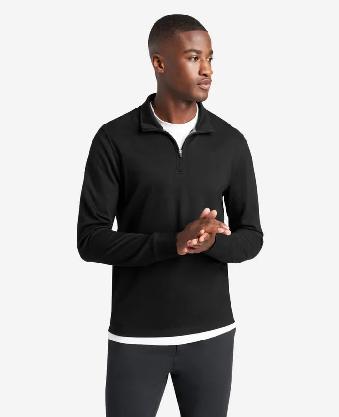 Kenneth Cole Sweaters Men QuarterZip Knit Pullover Black