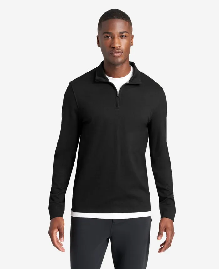 Kenneth Cole Sweaters Men QuarterZip Knit Pullover Black Kenneth Cole Sweaters Men QuarterZip Knit Pullover Black