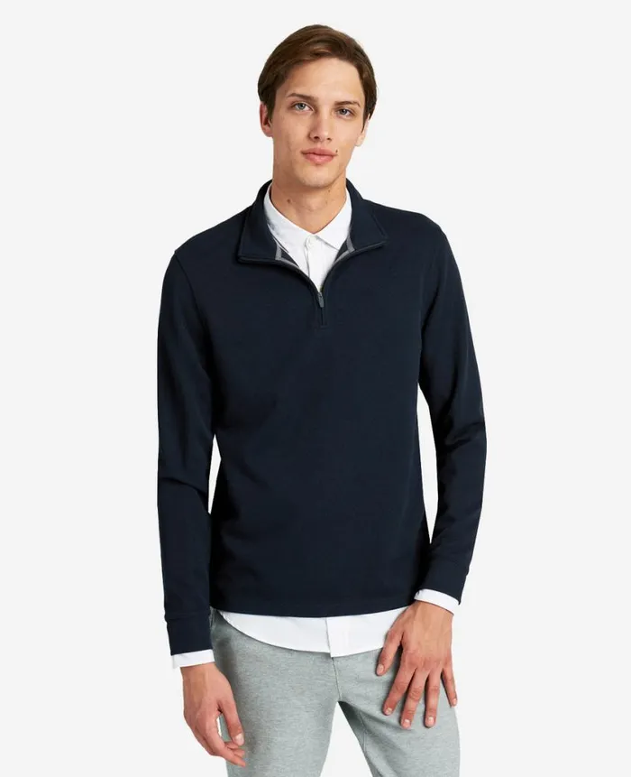 Kenneth Cole Sweaters Men QuarterZip Knit Pullover Blue Kenneth Cole Sweaters Men QuarterZip Knit Pullover Blue