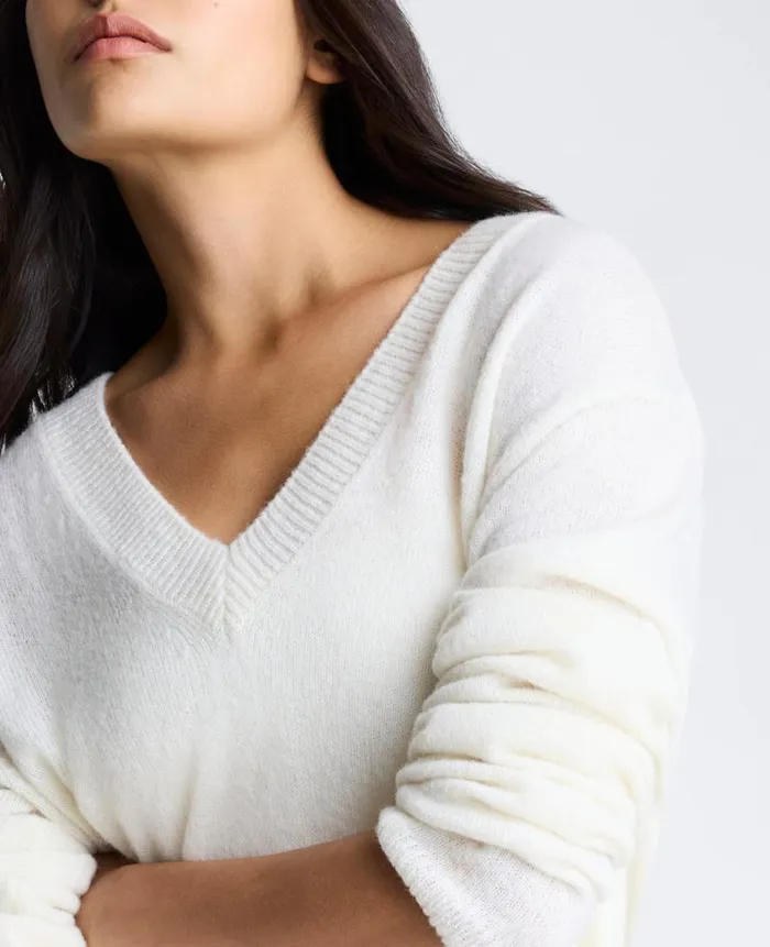 Kenneth Cole Sweaters Women Oversized VNeck Sweater Beige Kenneth Cole Sweaters Women Oversized VNeck Sweater Beige