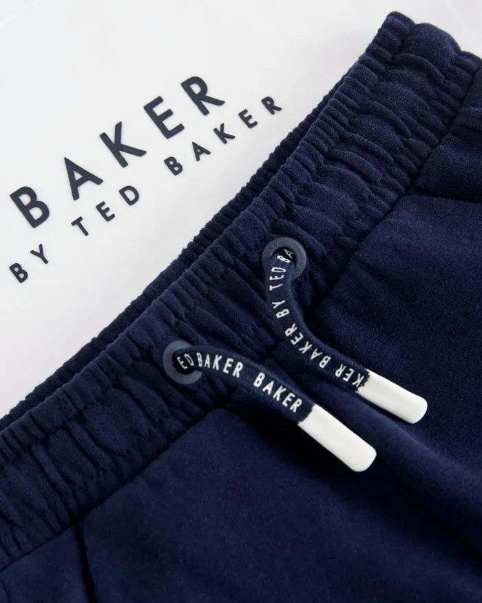 Kids ANSLEI 8211 Branded Cotton TShirt And Shorts Set Navy Ted Baker Sets and Outfits