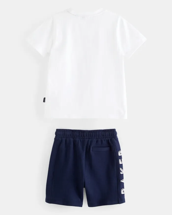 Kids ANSLEI 8211 Branded Cotton TShirt And Shorts Set Navy Ted Baker Sets and Outfits