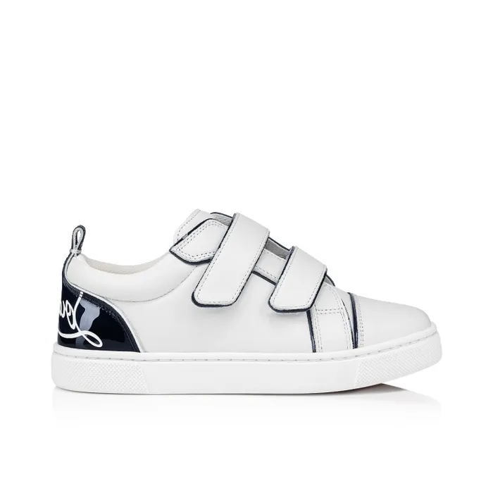 Kids Funnyto Scratch Sneakers 8211 Patent Calf Leather 8211 Bianco Christian Louboutin Sneakers