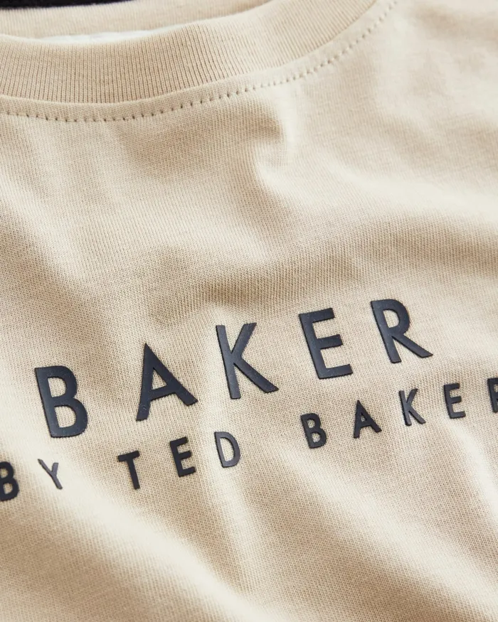 Kids GROZDAN 8211 Branded Long Sleeve TShirt Stone Ted Baker Tops
