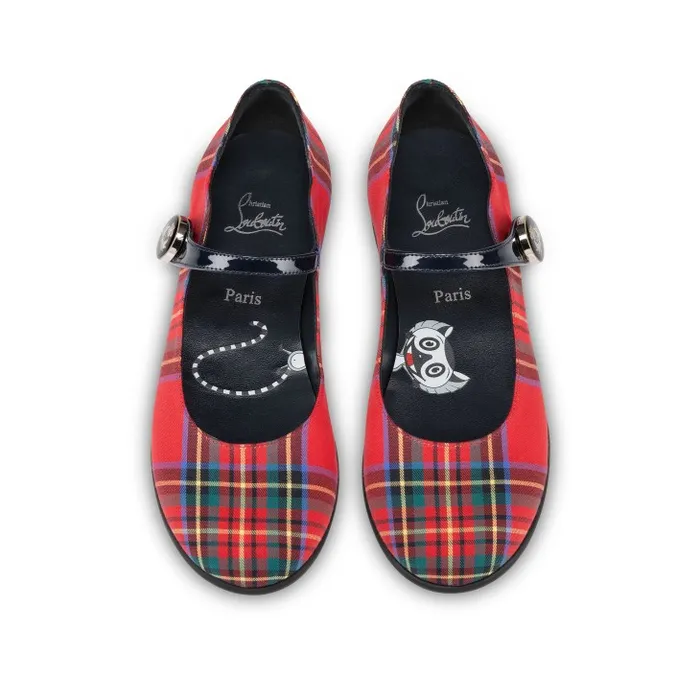 Kids Melodie Chick Ballerinas 8211 Tartan Printed Cotton 8211 Multicolor Christian Louboutin Ballerinas