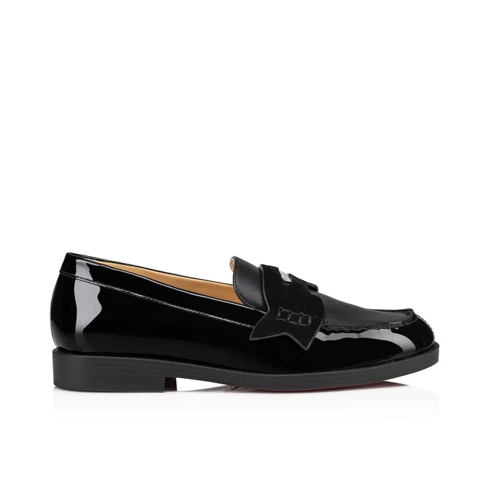 Kids Mini Penny Loafers 8211 Patent Calf Leather And Suede 8211 Black Christian Louboutin Boots and Loafers