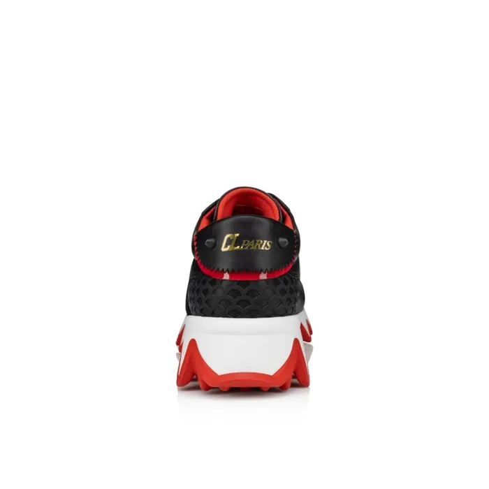 Kids Mini Shark Sneakers 8211 Calf Leather Suede And Patent Calf Leather 8211 Black Christian Louboutin Sneakers
